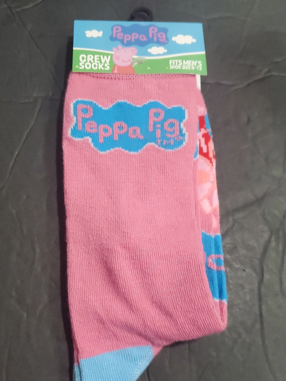 Peppa pig pink and blue crew socks brand new